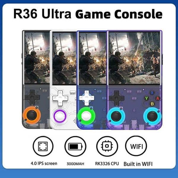 R36S Ultra Retro Handheld Game Console Linux System 40 Inch I Screen Portable Game Console 64GB 20000 Classic GamesW251113