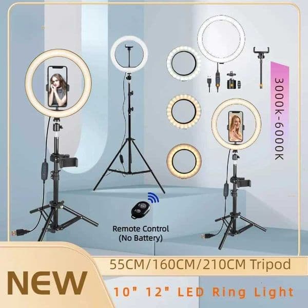 12inch Ring Light 26cm LED Selfie Photography Fill Lamp With 50cm Tripod Remote Control for Tik tok Video Live Cosmetic LampM251113