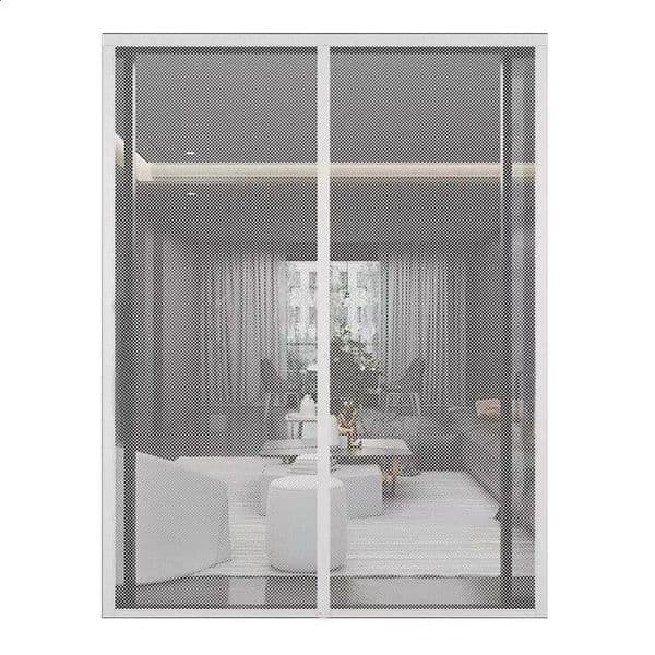 Sheer Curtains Magnetic Diamond Gauze Mosquito Proof Door Curtain White Magnetic Suction Door Mosquito Net Self-adhesive Screen Door 250409BJ