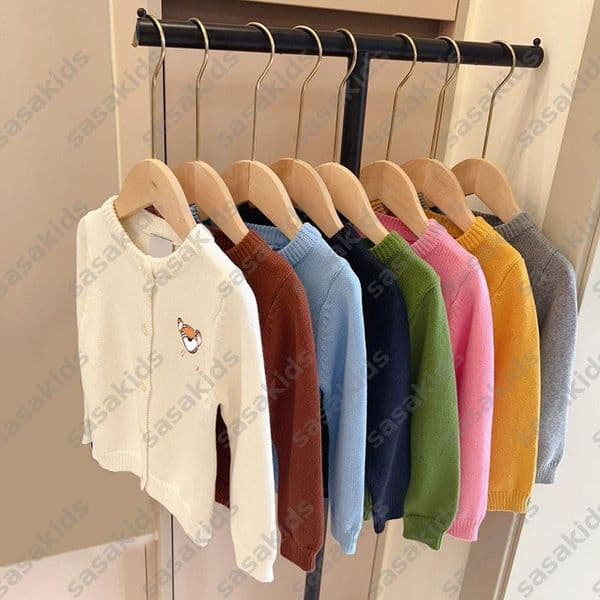 baby boys coat designer clothes Knitted Cardigan Sweater Spring kids bear jumper Autumn Girls Coats Childrens Versatile Long Sleeve sweaters CSD2511131