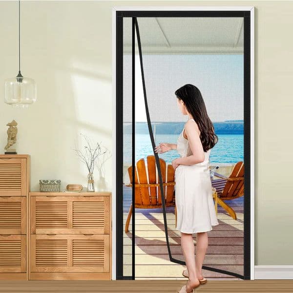 Sheer Curtains DTGJ Magnetic Door ScreenBlack Side Door Magnetic Mosquito NetInsect Proof FlightSummer and Kitchen Indoor Invisible Net 250409