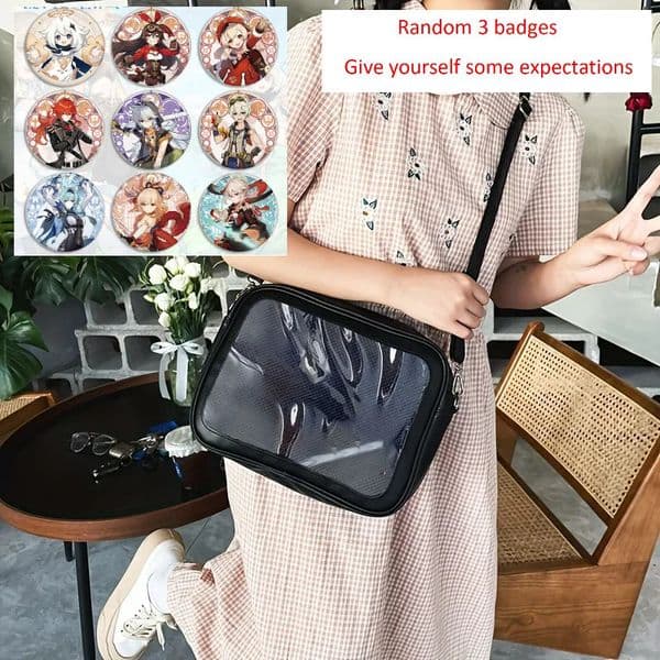 Comic Show Ita Bag Crossbody Shoulder Pu Cartoon Backpack Girl JK Uniform Bag Japanese Y2K Lolita Transparent Bag 250407