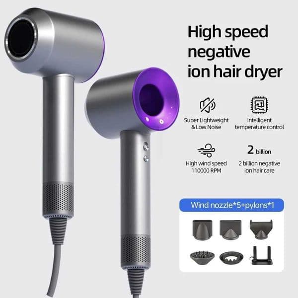 Negative ion hair dryer with high speed and no blades High power silent and quick drying Portable suitable for home annd travel X251114