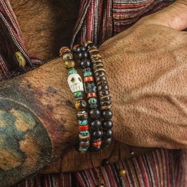 Bohemian Retro Handmade Beaded Skull Men Bracelet Fashion Jewelry Trendy Party Women Accessories Gifts 251113