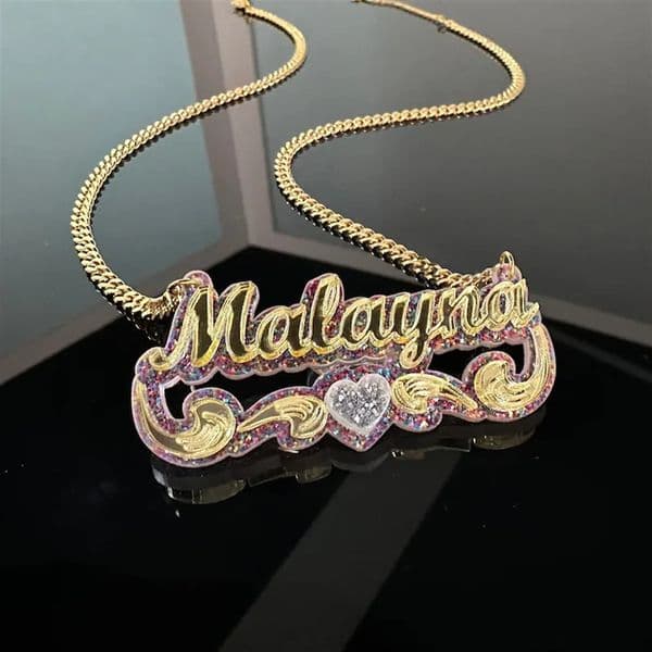 LeeChee Heart Acrylic Custom Name Pendant Necklace Personalized Colorful Letter Necklace Cute Gift For Girls 251110