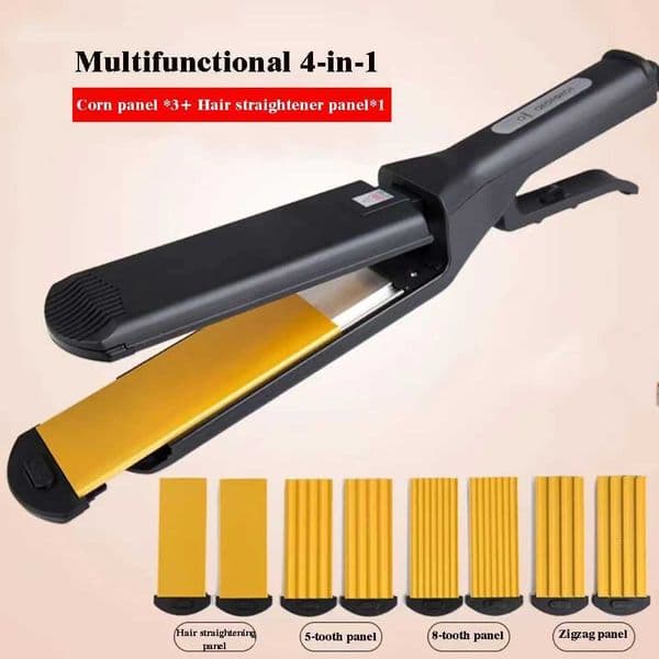 Professional Ceramic Corrugated Iron Electric Curling Crimped Wide Plates Beauty Hair Iron For Hair Wave Corrugation Flat Irons X251114