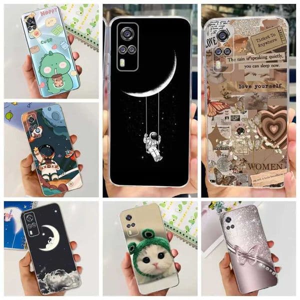 For Y31 2021 Case Soft silicone Back Cover Cute Dinosaur Astronaut Fundas For Y31 Y 31 V2036 Y31 Phone Cases ClearM251114