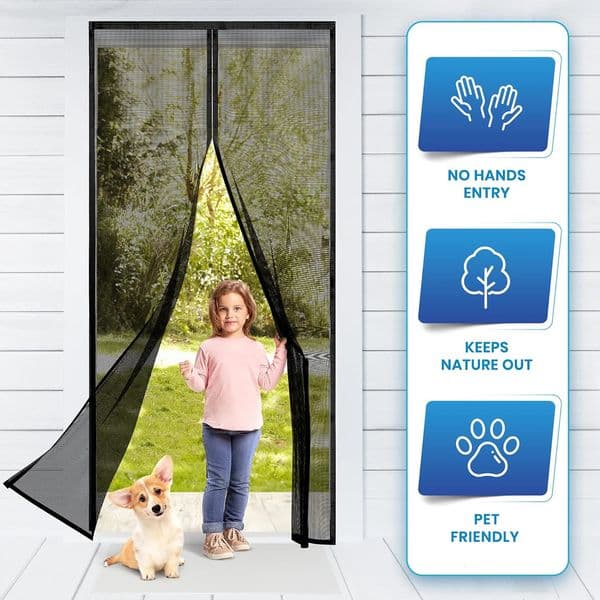Sheer Curtains Fibreglass Magnetic Suction Door Screen Mosquito Net Curtain Fly Insect Automatic Closing Door Screen For Kitchen And livingoom 250409BJ