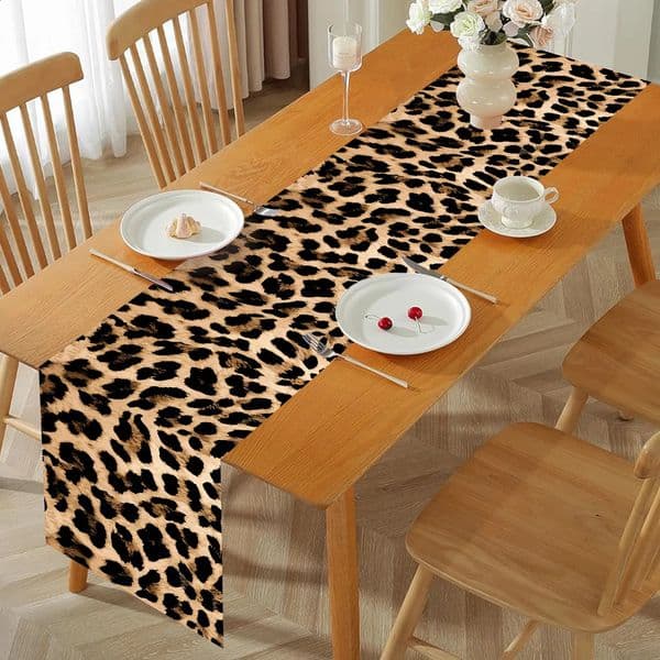 Animal Leopard Printing Table Runner Cow Cheetah Cover Jungle Wildlife Park A Birthday Party Supplies Childrens First Decoration 250411