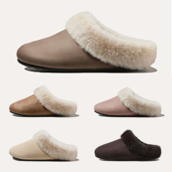 winter furry slides womens designer slippers warm fleece lining lightweight soft slip-on home shoes size 35-40