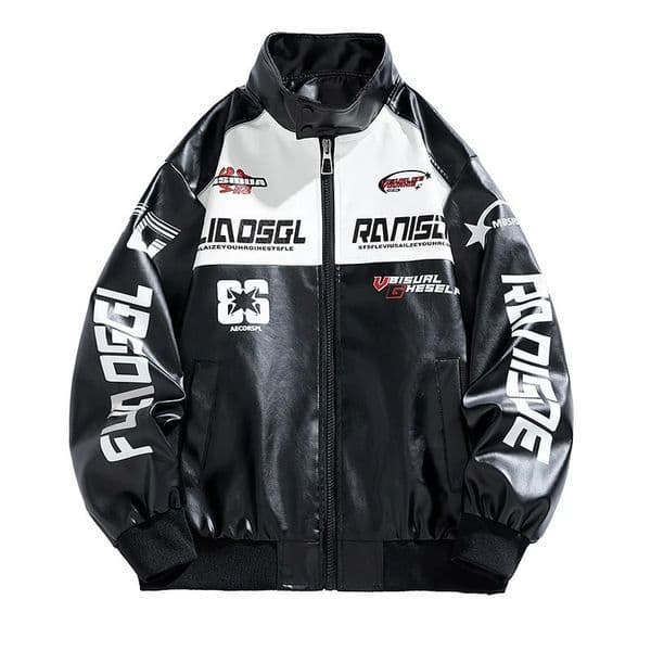 European And American Fashion Racing Suit Cool Jacket MenS American Style Leather Jacket High Street Motorcycle Clothing 251105