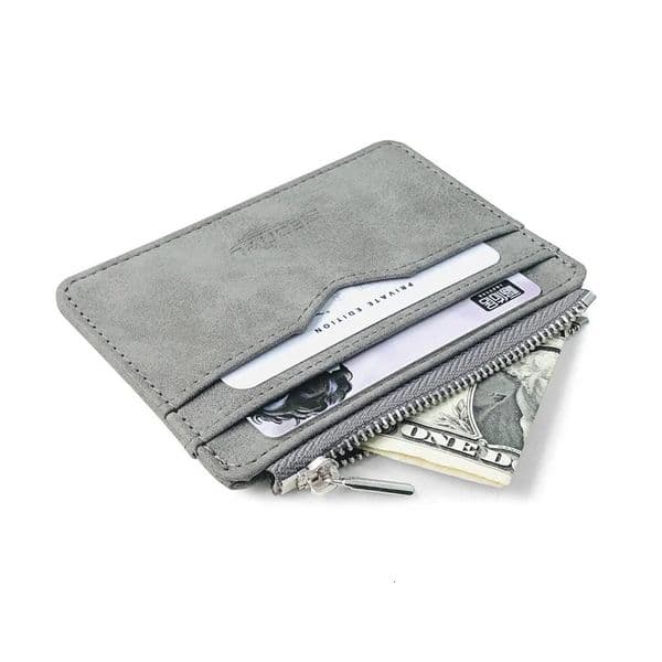 Mens Slim Short Card Wallet Matte Leather Retro Multi-card Frosted Fabric Card Holder Money Minimalist Transparent Coins Purse 251113
