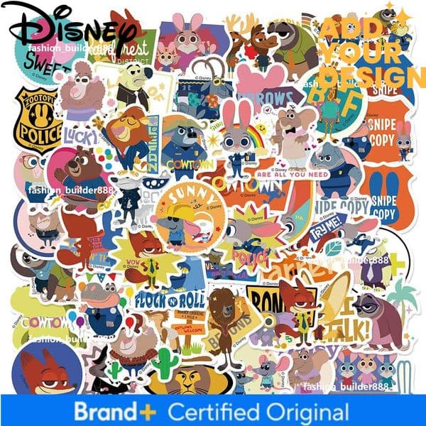 10/30/50pcs Disney 3D Cartoon Movie Zootopia Stickers Zootropolis Decals Skateboard Laptop Luggage Phone Car Waterproof Sticker