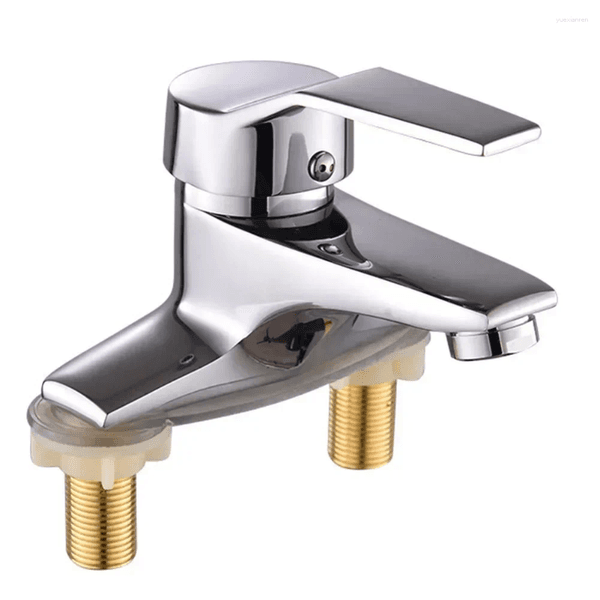Bathroom Sink Faucets Faucet Countertop Mounted Double-Hole Basin And Cold Tap Mixing Valve Switch Kitchen