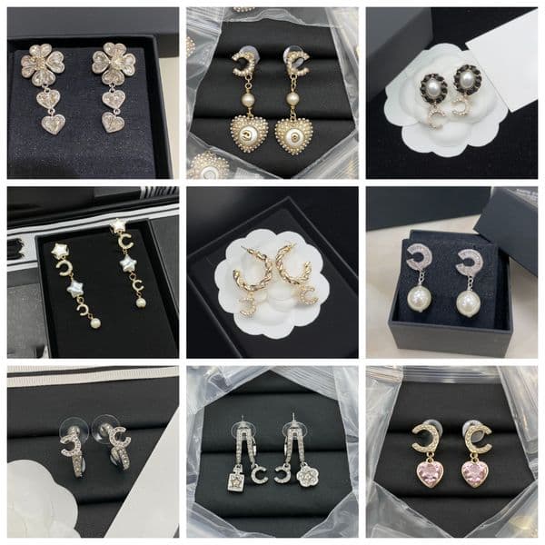 Fashion Women Earrings Ear Stud Gold Plated Copper Earrings Fashion Women Letter Crystal Rhinestone Pearl Womens Wedding Design Jewelry Gifts