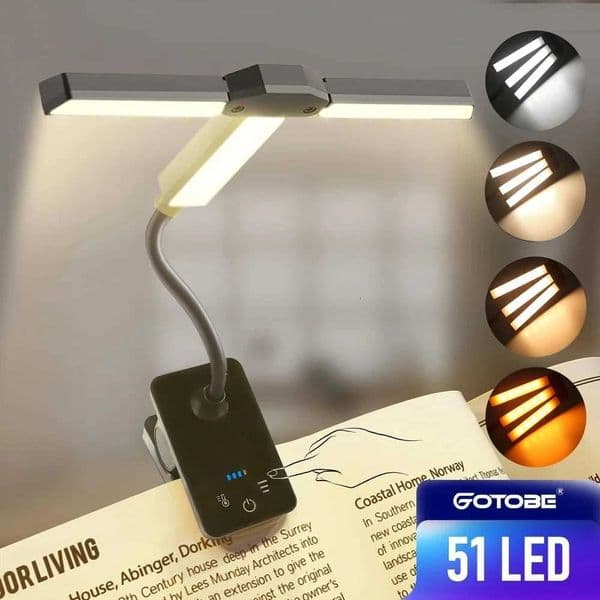 USB Rechargeable LED Clip Book Light Mini Reading Light Book Read Night Light High Quality Kids Child Desktop Reading Book LampW251114