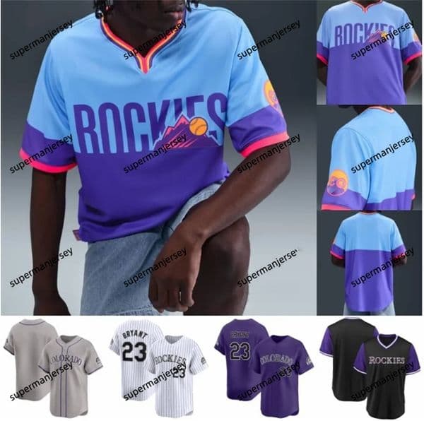Rockies City Connect Jersey Kyle Freeland Angel Chivilli Chase Dollander Hunter Goodman Kyle Farmer Ryan McMahon Michael Toglia Ezequiel Tovar Luis Peralta