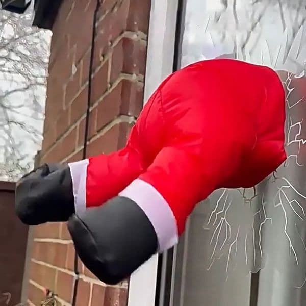 3D Crashing Santa Animated Christmas Window Decoration Xmas Year Home Party Decor Cloth Vivid Reindeer Gift 251113