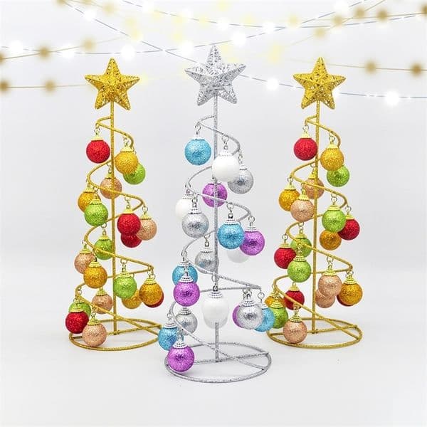 Creative Wrought Iron Christmas Tree Flash Ball Tower Tree Decoration Fake Tree Family Wedding Christmas Child Year Gift 251020ww