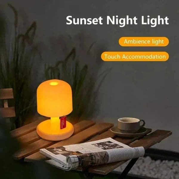 Rechargeable Led Mushroom Night Light Sunset USB Minimalist Desk Bedroom Bar Room Decoration Atmosphere Mood Light M251114
