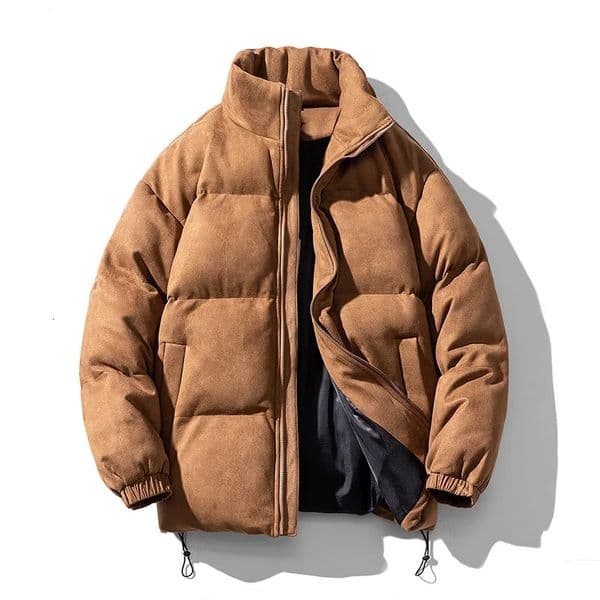Streetwear Mens Winter Harajuku Fashion Jacket Parkas Bubble Jacket Oversize Warm Solid Coat Faux Suede Puffer Jacket 251113