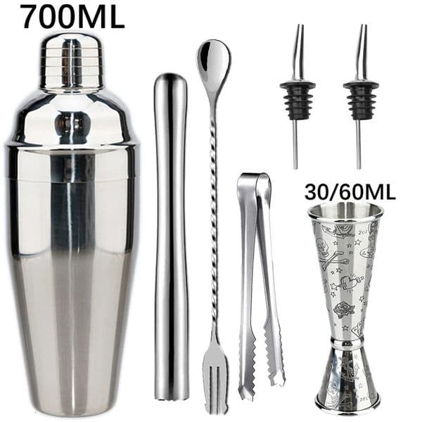 2025 Cocktail Shaker Professional Stainless Steel Bartender Wine Cup Cocktail Mixer Martini Cocktail Shaker Bar Set 250414
