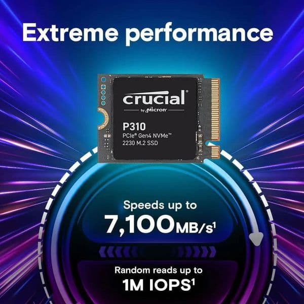 Crucial P310 1TB 2TB PCIe Gen4x4 2230 NVMe M2 SSD -Up to 7100MB/s -Uplevel Your Console -Internal Solid State Drive