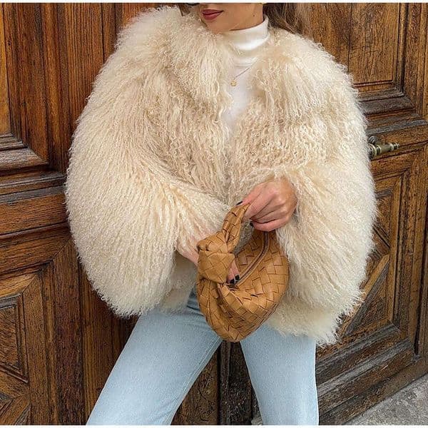 Real Shot - Elegant Solid Color Short Fur European And American Cross-Border Fashion Women's Winter Warm Long Sleeve Coat B2
