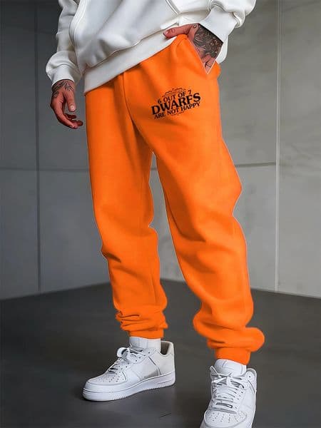 6 Out Of 7 Dwarfs Are Not Happy Printing Sweatpants Mens Winter Pants Elastic Waist Pocket Loose Trousers Trend MenS Streetwear 251104BANJIA