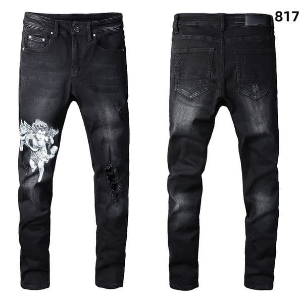 Purple Jeans For Men Jeans European Hip Hop Jean Hombre Womens Washed Pants Trousers Biker Embroidery Ripped For Trend Cotton Fashion Jeans Men Cargo Pants B33