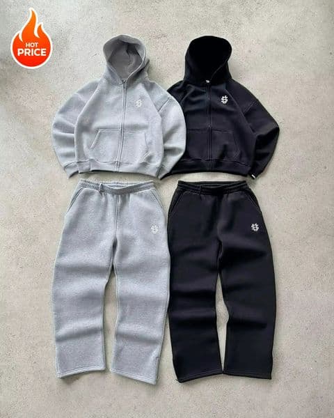 Y2K Fashion Jogger Sweatpants Loose Embroidery Labeled Open Leg Wide Leg Pants Trendy Pocket Couple Straight Pants Mens Hoodie 251107