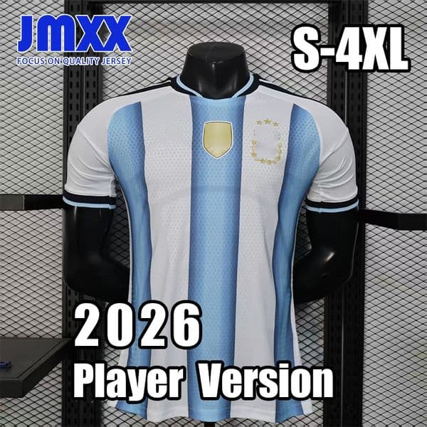 4XL XXXL JMXX 2026 Argentinians World Cup Soccer Jersey Home Away Pre Match GK Mens Jerseys Uniform Football Shirt 25 26 Player Version