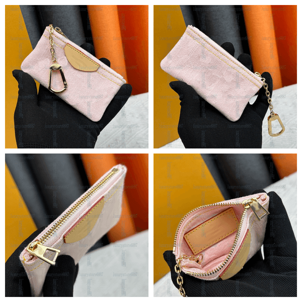 Designer Keychain Wallet Key Chain Hang Bag Charm Keyring Keychains hang Leather Designers Women Men Coin Purse Alloy Pendant Key Ring with box M601234