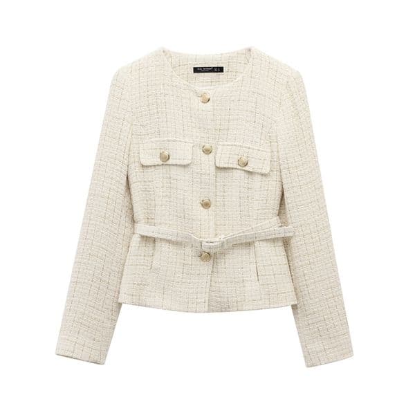Women Tweed Single Breasted Elegant Jackets Coat Long Sleeve Plaid Jacket Woman Clothing Outdoor Clothes 2409113 251107