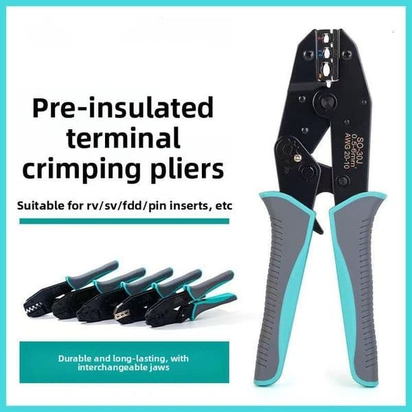 Pre-Insulated Terminal Ratchet Labor-Saving Copper Buckle Connector 0.5-6mm² Electrician Tool