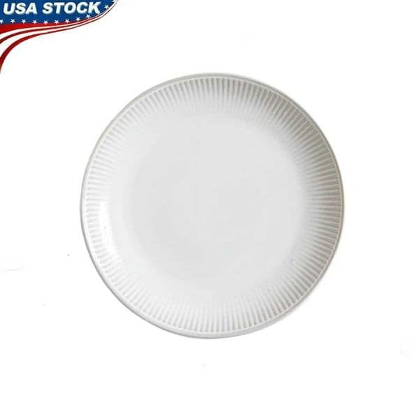 Durable 105 Inch Stoneware Dinner Plate Ribbed Edge Elegant Ceramic Dish Microwave Dishwasher Safe Tableware H251113