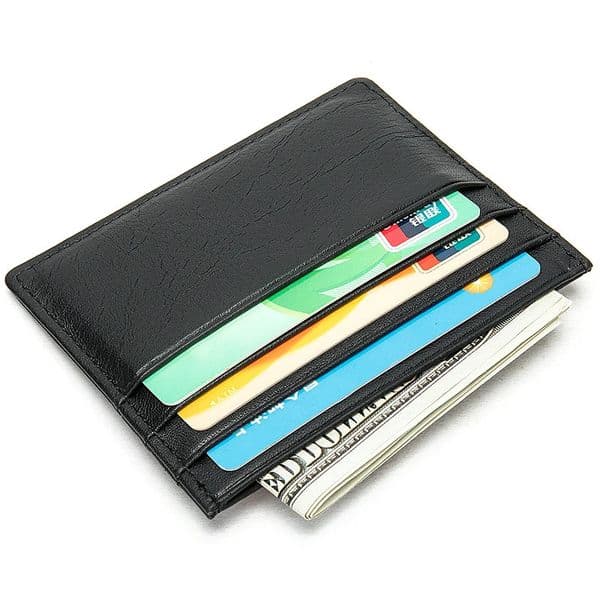 WESTAL Leather Mens Credit Card Black Holder Cards Casual ID Holders 251113