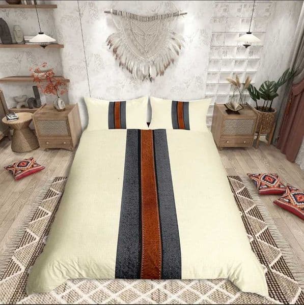 Home Geometric Stripes Duvet Cover SetGeometric Plaid for Teens Bedding SetAbstract Retro Decor Z251113