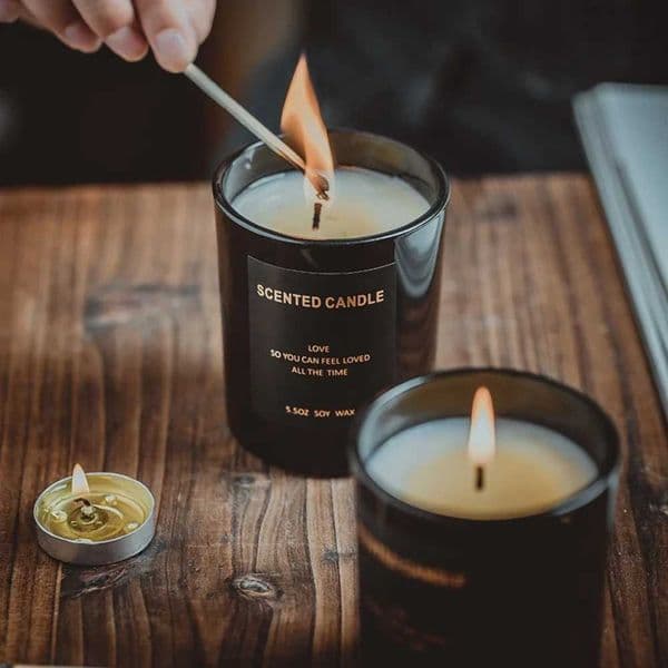 Luxury Candle Jar Black White Candle Holders for Weddings Cylinder Scented Candles Container Tea Cup Supplies H251114Z260530