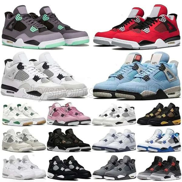New 4s Bred White Cement Cactus PURE MONEY Toro Bravo women Shoes Men 4 Tattoo MOTORSPORT Fire Red sports Sneakers 40-47 K14