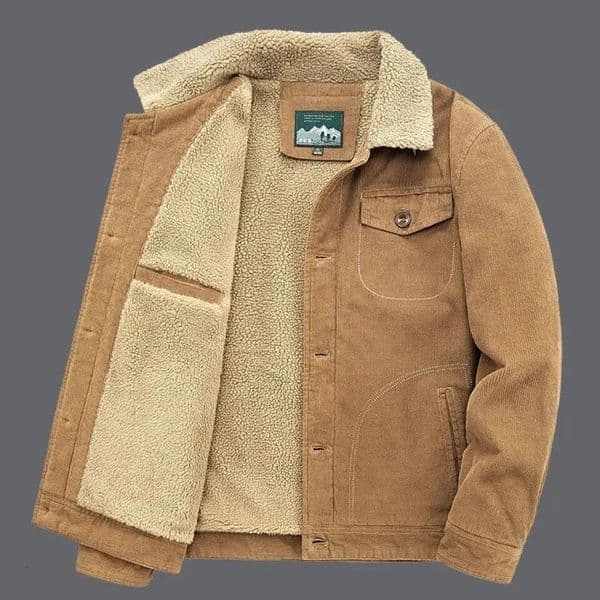 Corduroy Jacket Men Winter Thick Warm Parkas Coats Male Casual Multiple pockets Oversized Fleece Jackets Mens Solid Clothing 251110