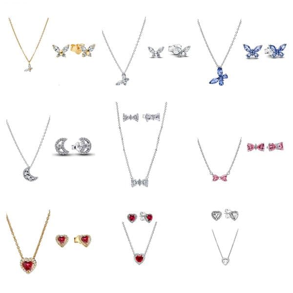 Pendant Necklaces necklace Earring Set Designer necklace Designer Earring Womens heart Butterfly Luxury Jewelry Set nice