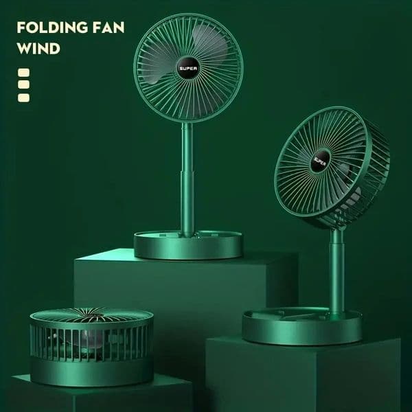 Stand Fan 6 Inch Folding Portable Telescopic FloorUSB with Rechargeable Battery3 Speeds Super Quiet Adjustable Height 250414