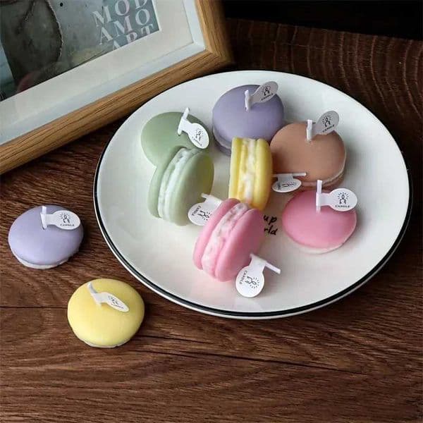 1/5pcs Realistic Macaron-shaped Candles Scented Soy Wax for Home Decor Wedding Party New Year Festive Atmosphere Aromatic Gifts C251115