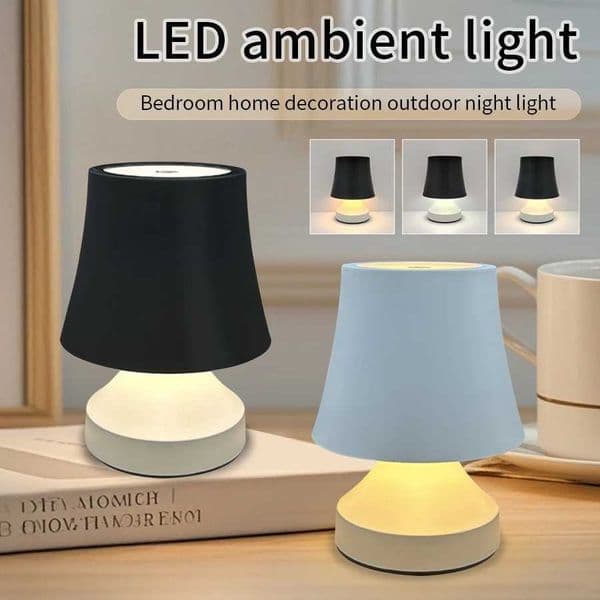 Rechargeable Touch Table Lamp Mushroom Style 3 colors Dimmable Desk Lamp for Bedroom Living Room Restaurant LED Ambient LightW251115