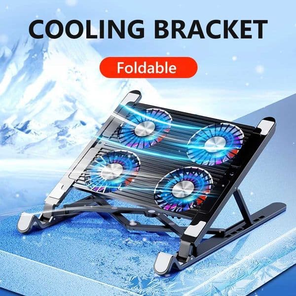 Laptop Cooling Pad with 2/4 Fans Foldable Notebook Stand RGB Silent Gaming Laptop Cooler Fan 7 Height for 11-173 Inch NotebookM251115