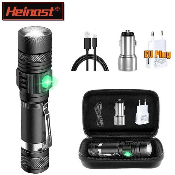 Portable Telescopic Zoom Rechargeable Flashlight with Clip Powerful LED Handheld Flashligh For Outdoor Camping Hiking Cycling Z251115