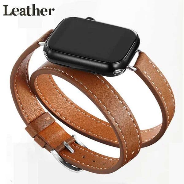 Band for Apple Watch Ultra 49mm 45mm 42mm 44mm 41mm 38mm 40mm Double Tour Leather Strap Iwatch Series 9 8 7 6 Se 5 4 3 2 Correa W251114