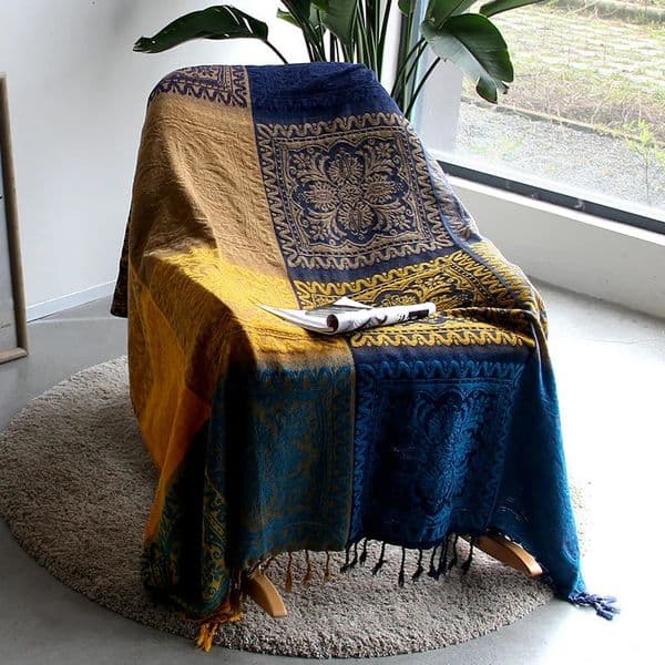 Thread Blanket with Tassel Solid Retro Nordic for Bed Sofa Air Conditioning Blanket Travel Breathable Chic Knit Throw Blanket 250409