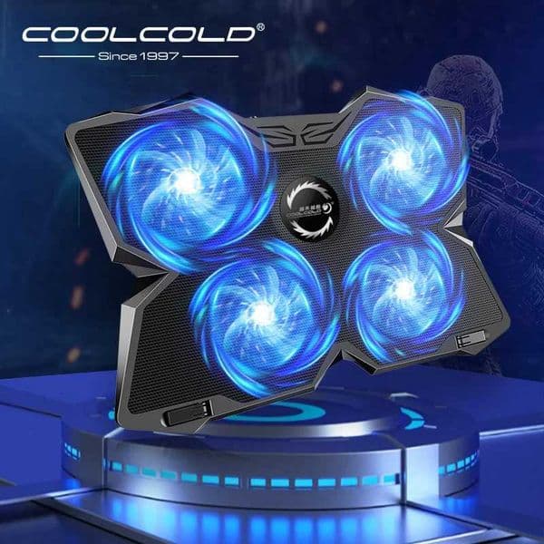 Coolcold Laptop Cooler Laptop Cooling Pad Notebook Gaming Cooler Stand with Four Fan and 2 USB Ports for 14-17inch LaptopM251115